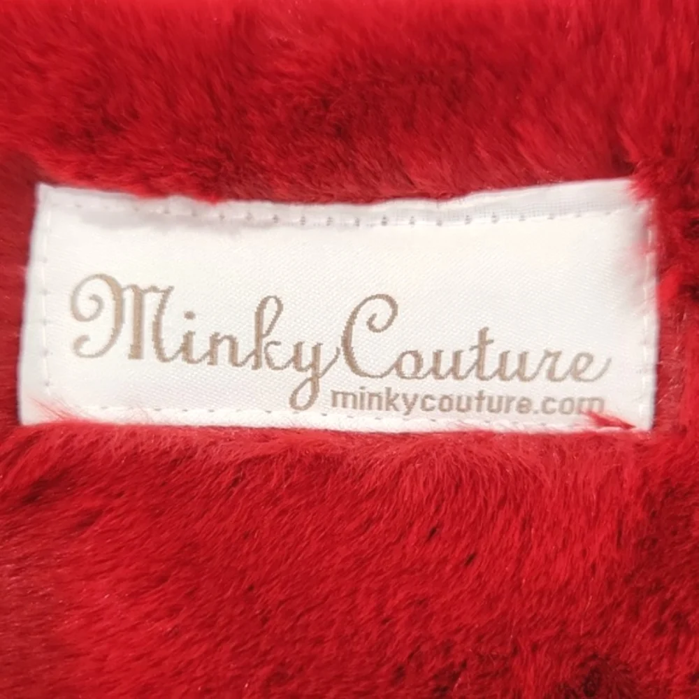Minky Couture Luxury Plush Deep Red Scarf NWOT